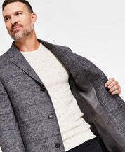 Lauren Ralph Lauren Mens Classic fit Overcoat Coat 36 R Black Plaid