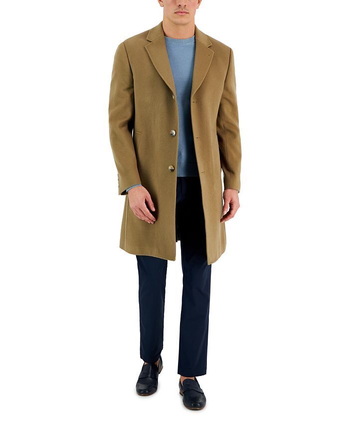 Lauren Ralph Lauren Mens Classic-Fit Pure Cashmere Overcoat Coat 36R Camel $1200