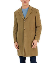 Lauren Ralph Lauren Mens Classic-Fit Pure Cashmere Overcoat Coat 36R Camel $1200
