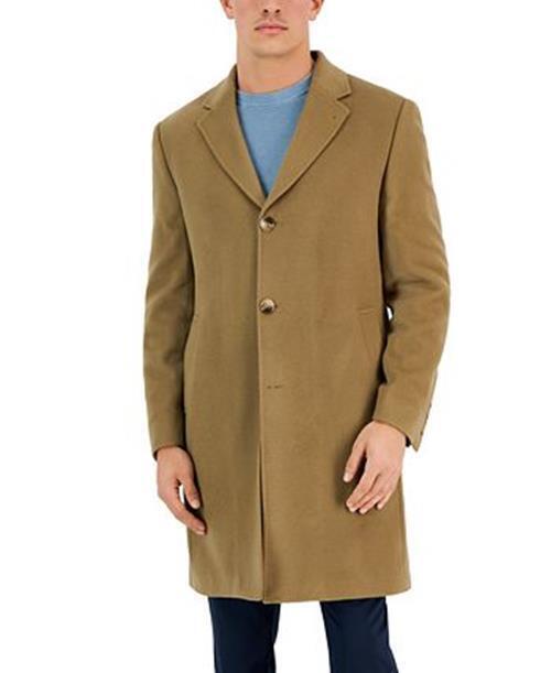 Lauren Ralph Lauren Mens Classic-Fit Pure Cashmere Overcoat Coat 36R Camel $1200