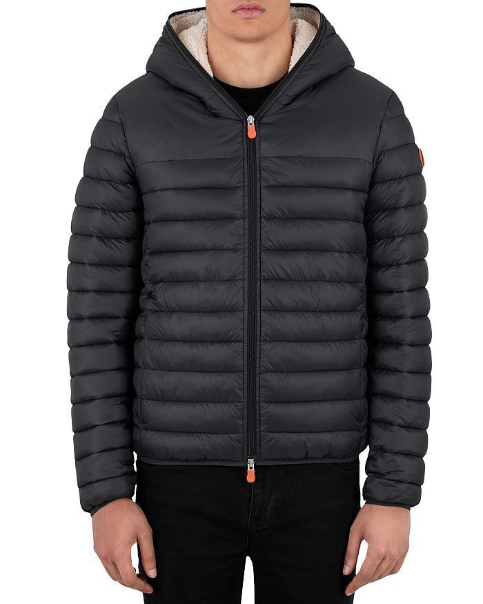 Save The Duck Nathan Mens Fleece Lined Water Repellent Hooded Jacket XXL Black