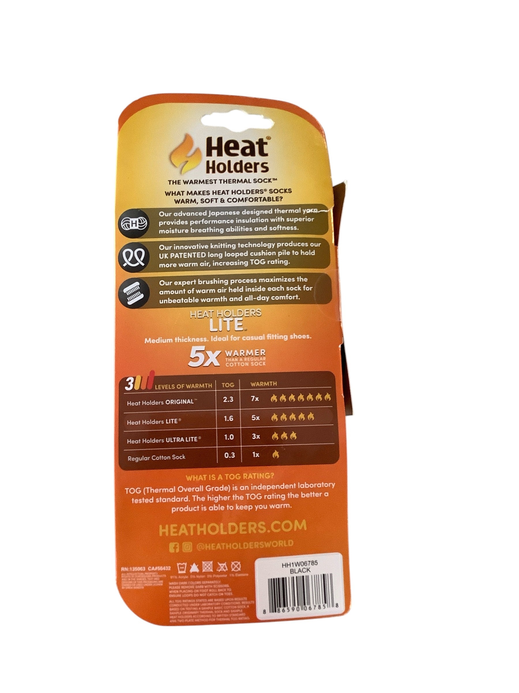 Heat Holders Womens Crew Socks 5-9 Black Thermal