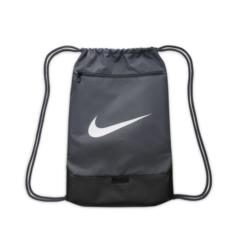 Nike Brasilia  Gymsack Drawstring Backpack Flint Grey Black White