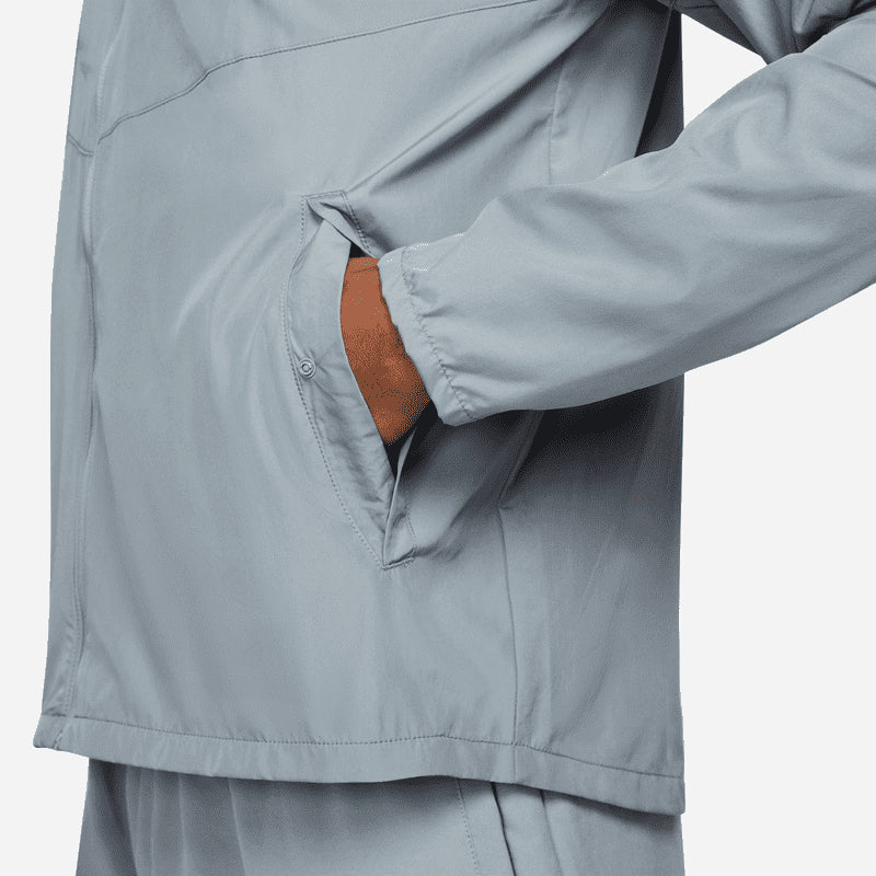Nike Mens Miler Waterproof Hooded Running Jacket Smoke Grey Medium