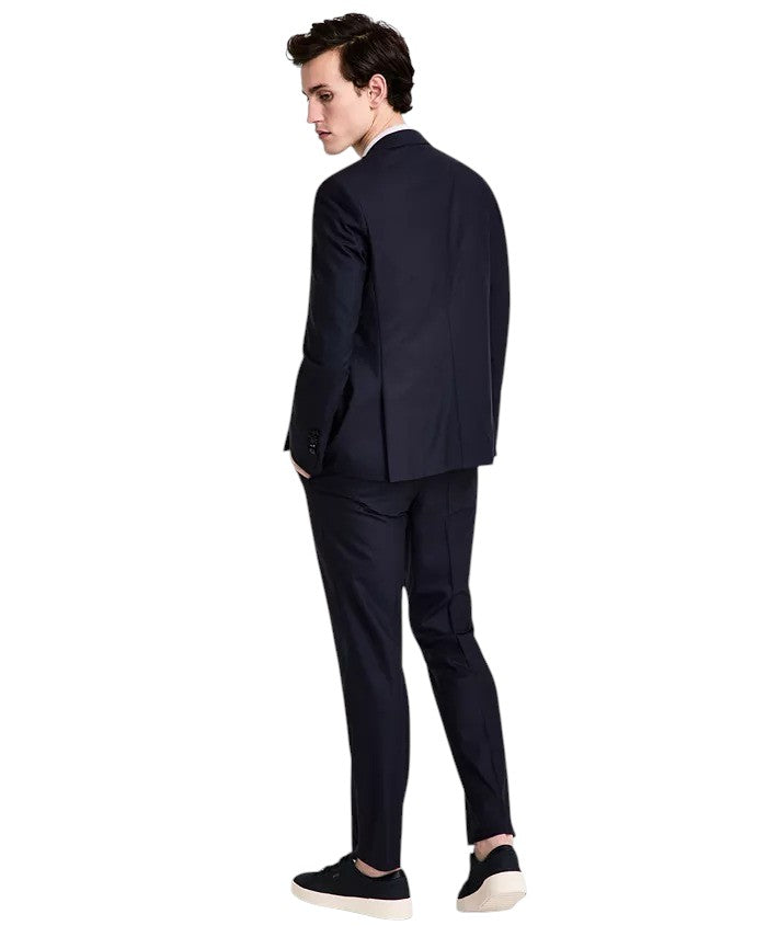 Hugo Boss Mens Modern fit 2 Piece Suit 40 S / 34 Waist Navy Blue Solid Stretch