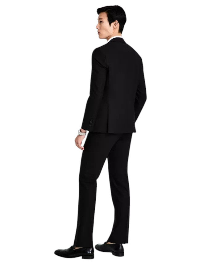 Hugo Boss Mens Modern fit Wool 2 Piece Suit 42 R Pants 36 / 32 Black Solid