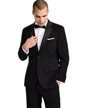 Nautica Mens Modern fit 2 Piece Tuxedo Suit 38 S Pants 32 / 30 Black Solid