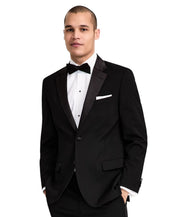 Nautica Mens Modern fit 2 Piece Tuxedo Suit 50 R / 44 Waist Black Solid Stretch