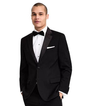 Nautica Mens Modern fit 2 Piece Tuxedo Suit 38 S Pants 32 / 30 Black Solid