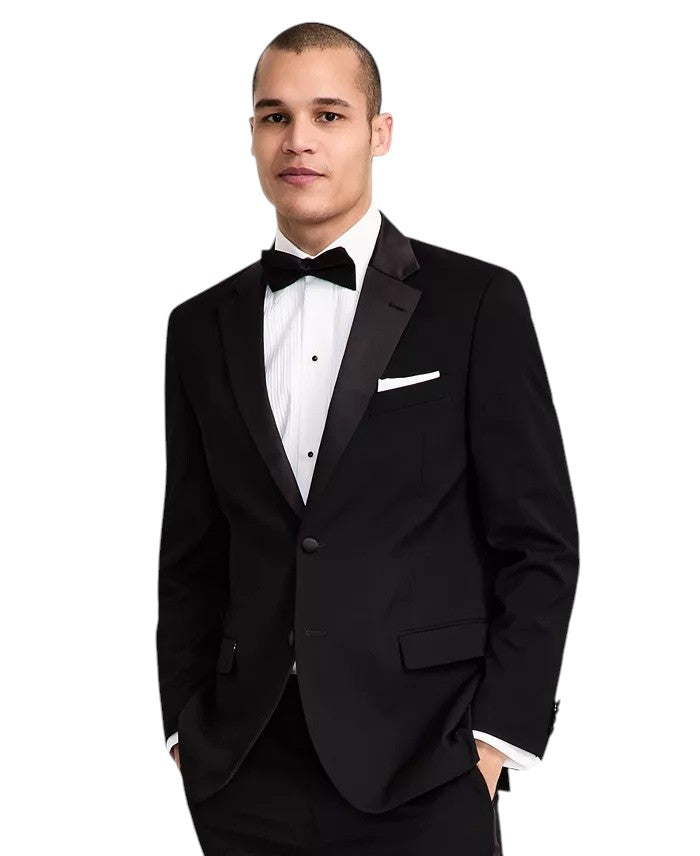 Nautica Mens Modern fit 2 Piece Tuxedo Suit 38 S Pants 32 / 30 Black Solid