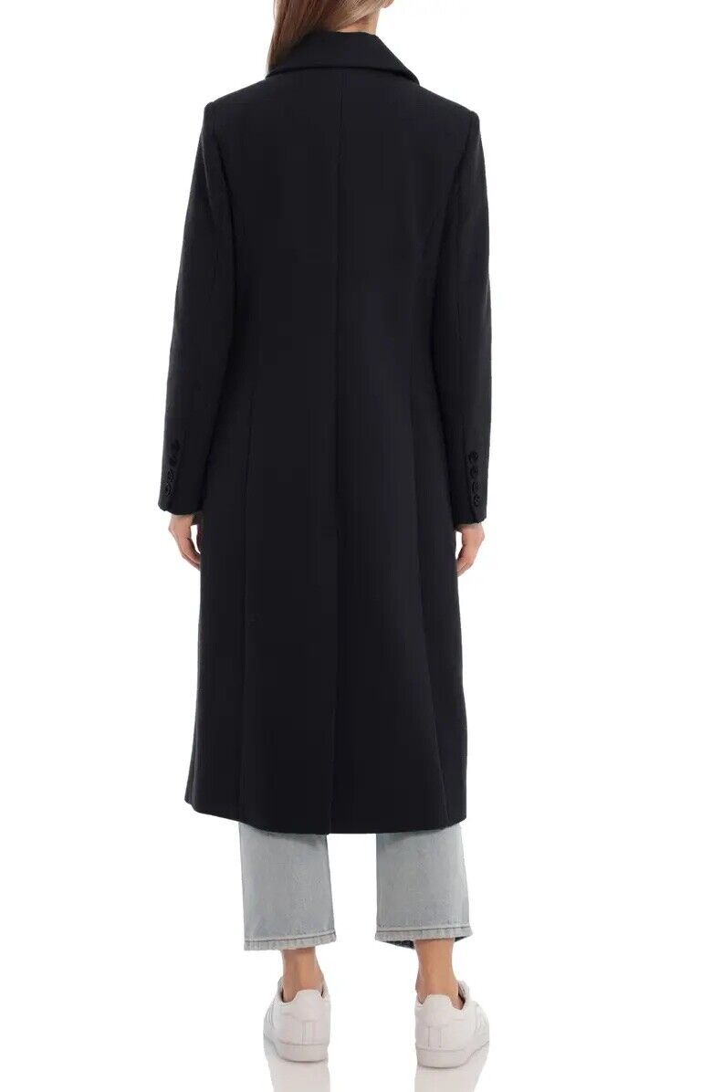 Avec Les Filles Womens Tailored Double Breasted Long Maxi Coat Black Size XS