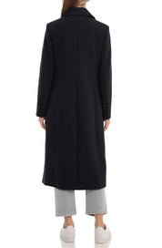 Avec Les Filles Womens Tailored Double Breasted Long Maxi Coat Black Size XS