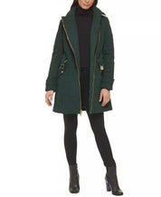 GUESS Women's Asymmetric Diamond-Quilted Coat Green Large NO BELT
