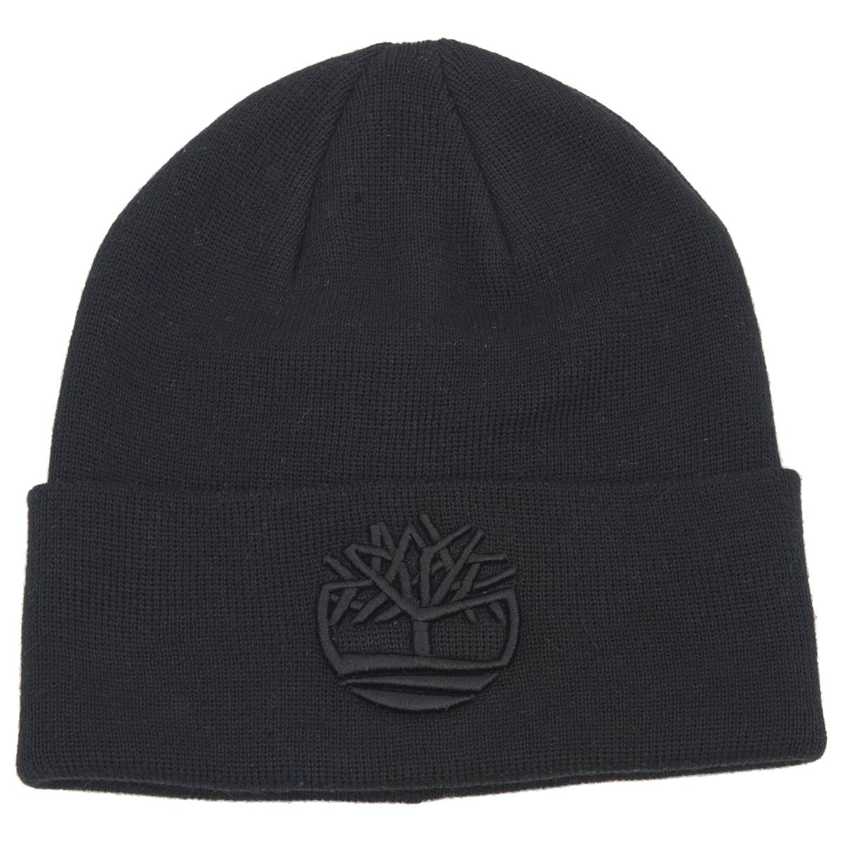 Timberland Mens Tonal 3D Embroidery Beanie Blue Peacoat