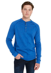 Buffalo David Bitton Men's Kawind Henley Tshirt  True Blue  Xxl