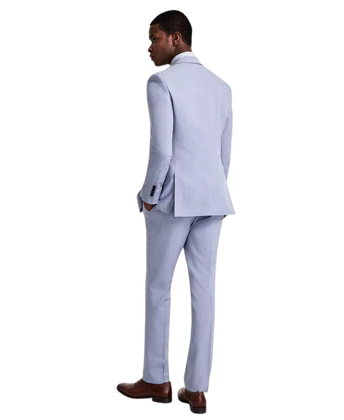 Dkny Mens Modern fit 2 Piece Suit 36 R / 29 Waist Light Blue Solid Stretch