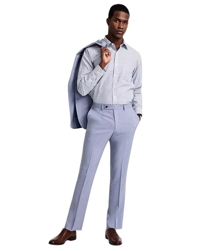 Dkny Mens Modern fit 2 Piece Suit 36 R / 29 Waist Light Blue Solid Stretch