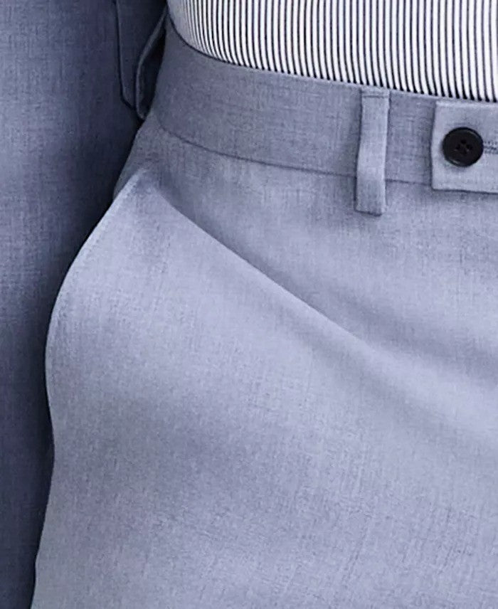 Dkny Mens Modern fit 2 Piece Suit 36 R / 29 Waist Light Blue Solid Stretch