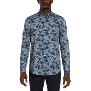 Original Penguin Men's Slim-Fit Floral-Print Button Down Shirt Sapphire Large