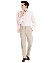 Tommy Hilfiger Mens Relaxed fit Pleated Dress Pants 36 / 32 Beige Solid