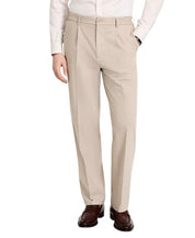 Tommy Hilfiger Mens Relaxed fit Pleated Dress Pants 36 / 32 Beige Solid