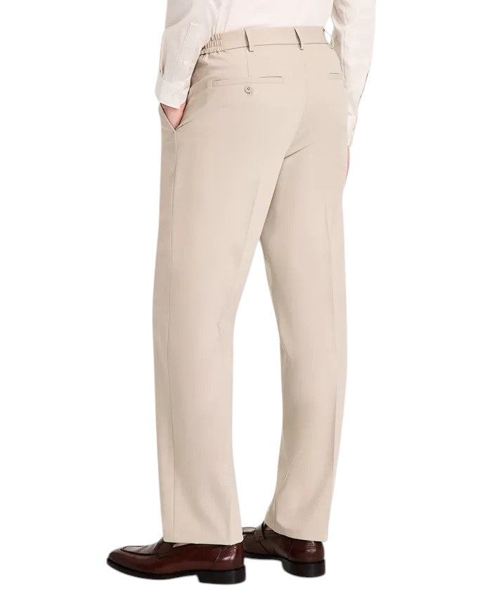 Tommy Hilfiger Mens Relaxed fit Pleated Dress Pants 36 / 34 Beige Solid