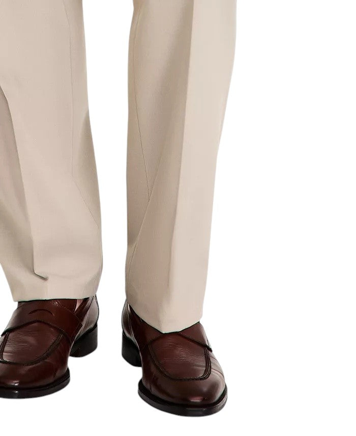 Tommy Hilfiger Mens Relaxed fit Pleated Dress Pants 36 / 32 Beige Solid
