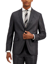 Kenneth Cole Mens Slim fit Suit Jacket Blazer 40 S Gun Metal Grey Solid Stretch