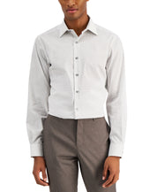 Alfani Mens Slim Fit Button Down Dress Shirt White Black 15-15.5 / 32-33