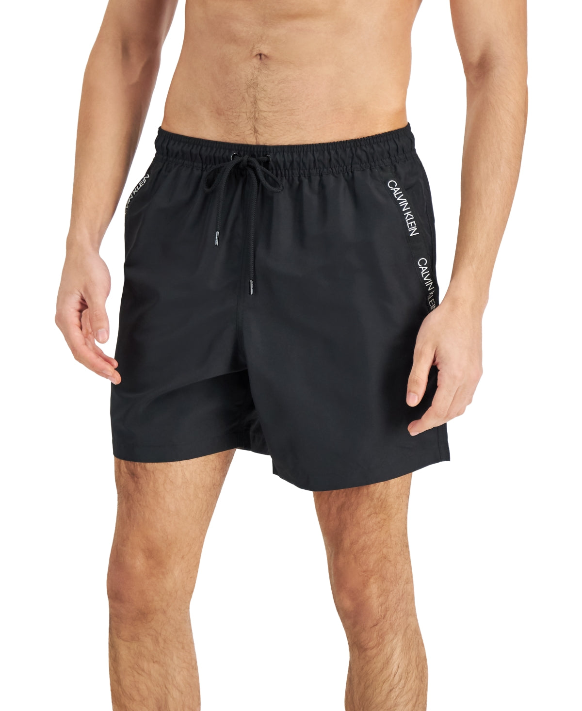 Calvin Klein Men's Volley Logo Tape Swim Trunks Black XXL