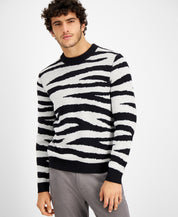 I.N.C. International Concepts Men's Zebra Stripe Sweater Large Black Grey