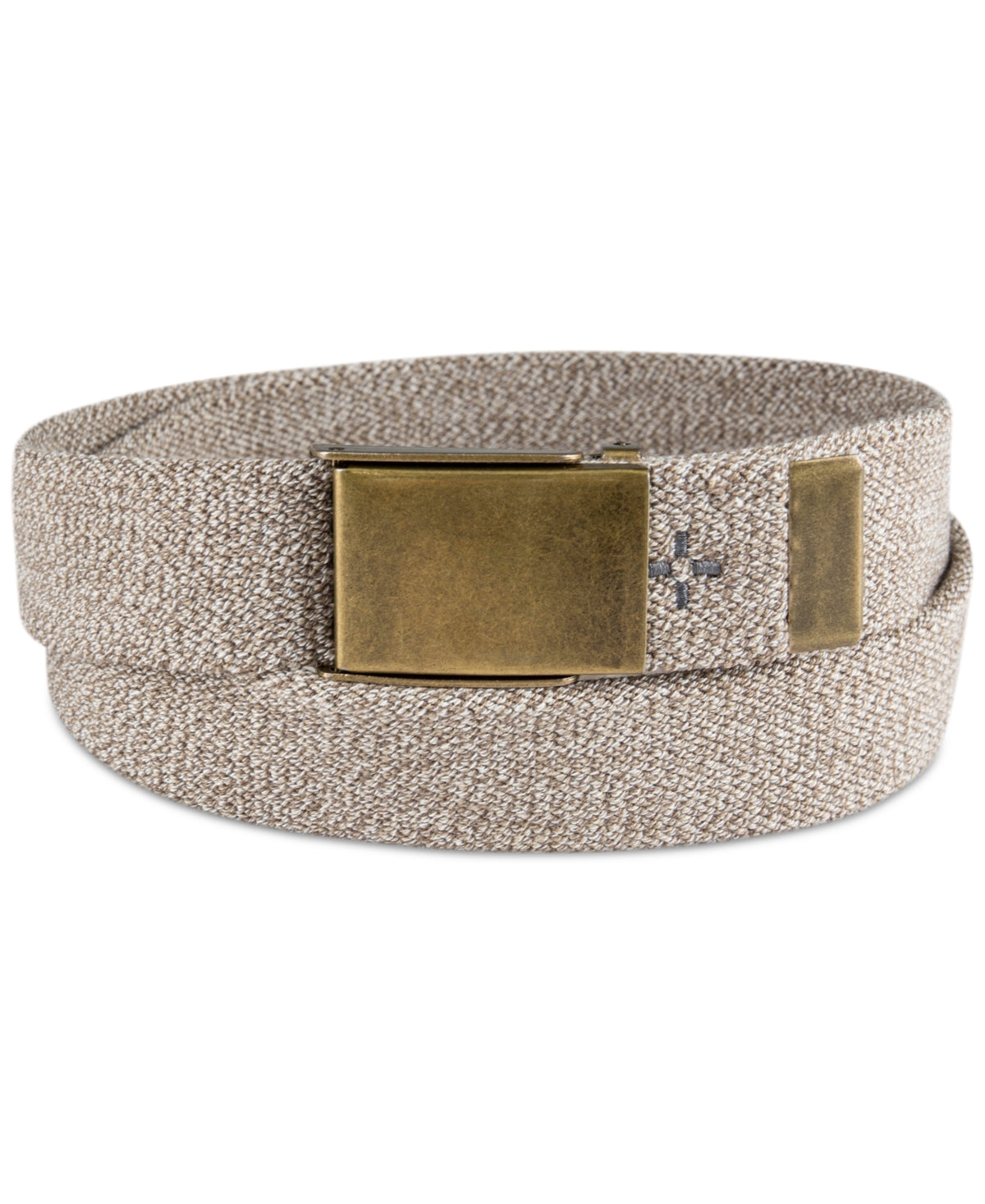 SUN + STONE Men's Stretch Webbing Belt Khaki Small 30 32