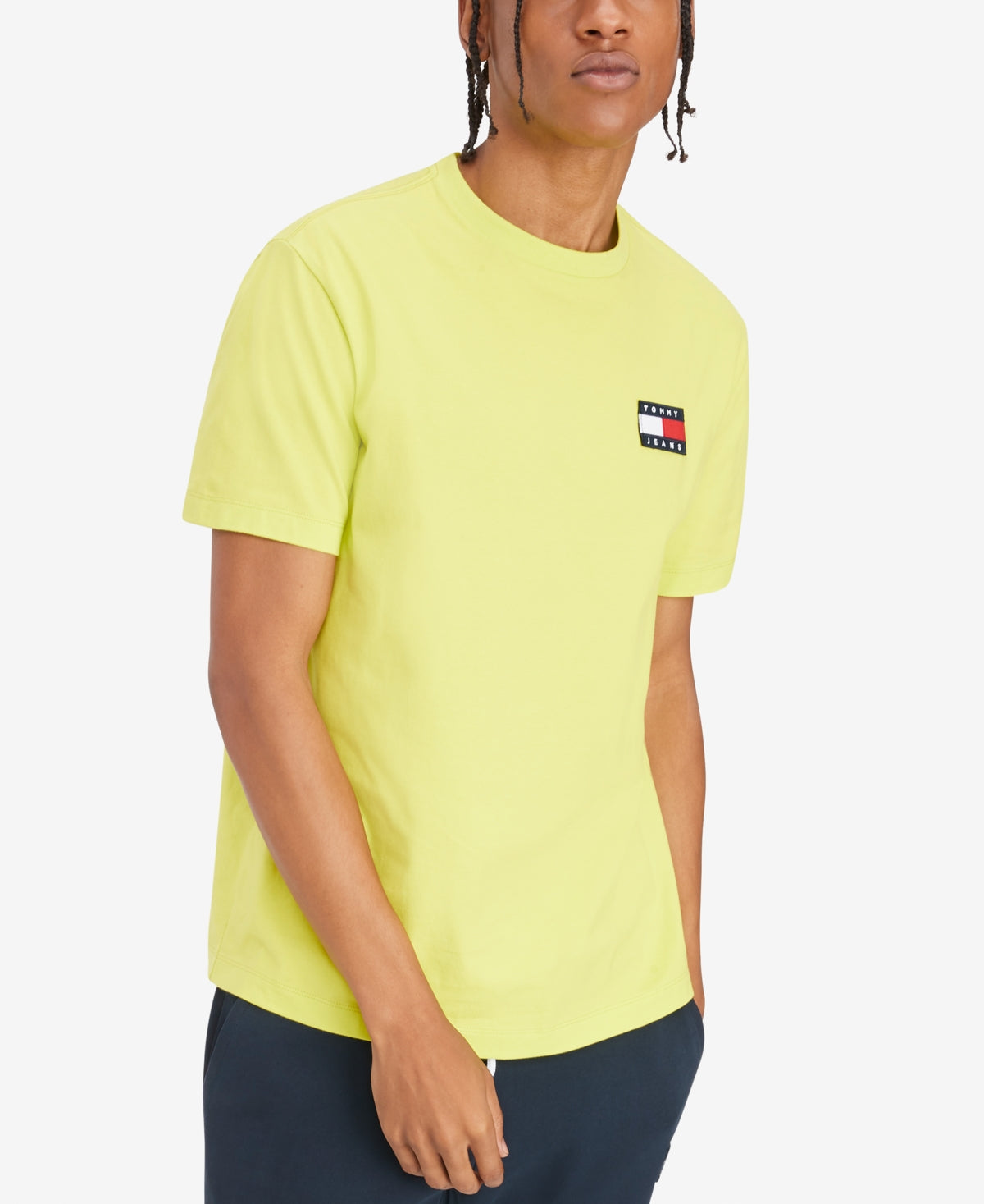 Tommy Hilfiger Mens Albie Badge Logo Graphic T Shirt Neo Lime Large