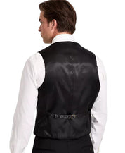 Calvin Klein Mens Slim fit Button-Up Tuxedo Vest Small Black Solid Stretch