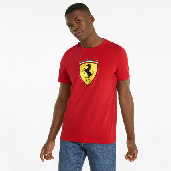 Puma Men's Ferrari Logo Shield Short Sleeve T Shirt Red 2XL