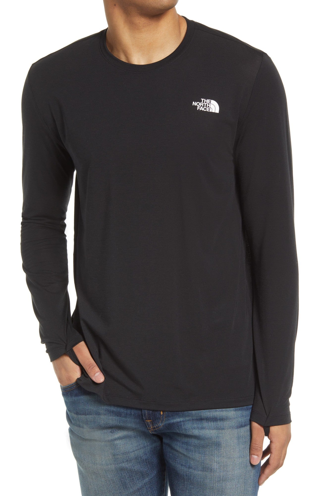 The North Face Mens Regular fit Long Sleeve Wander T-Shirt Shirt Medium Black