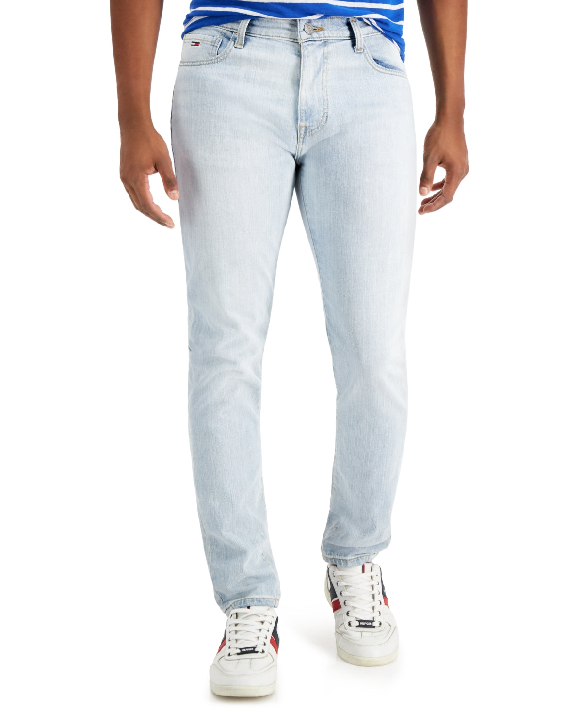 Tommy Hilfiger Mens Adam Slim-Fit Tapered Jeans Light Wash 30 x 30
