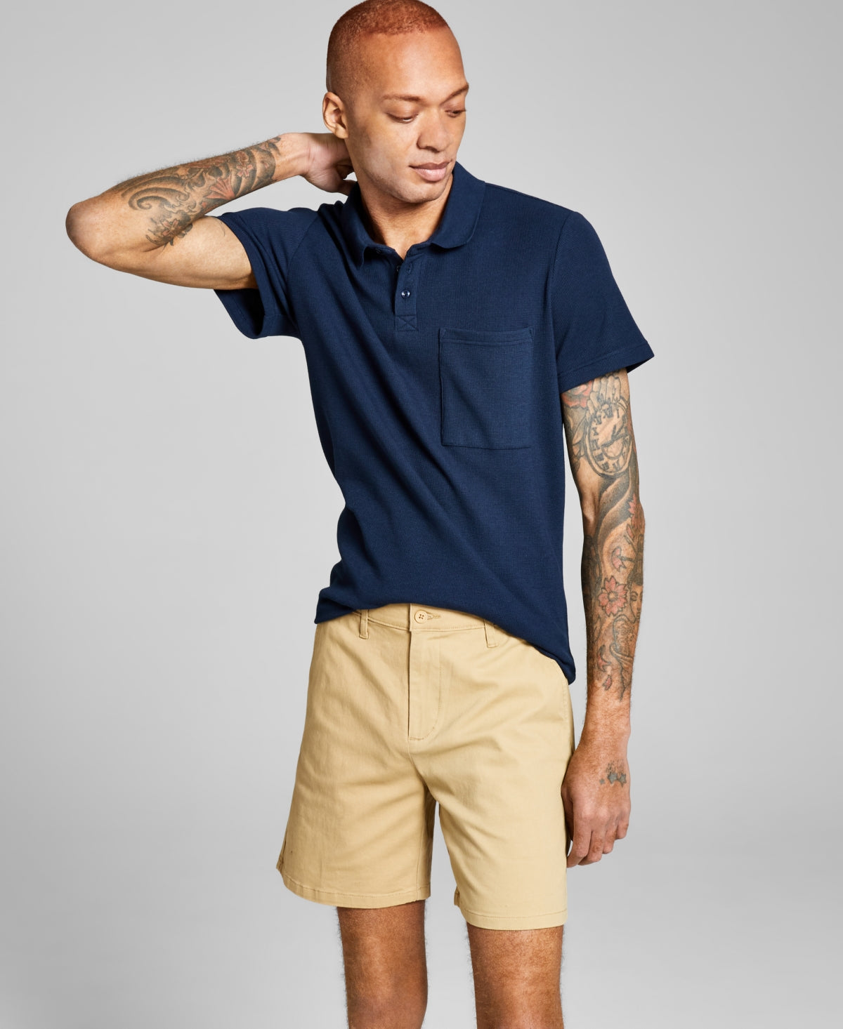 And Now This Men's Stretch Chino Shorts Khaki 38" Waist