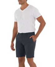 Guy Harvey Mens Hybrid Flat Front Heathered Shorts Navy Size 34