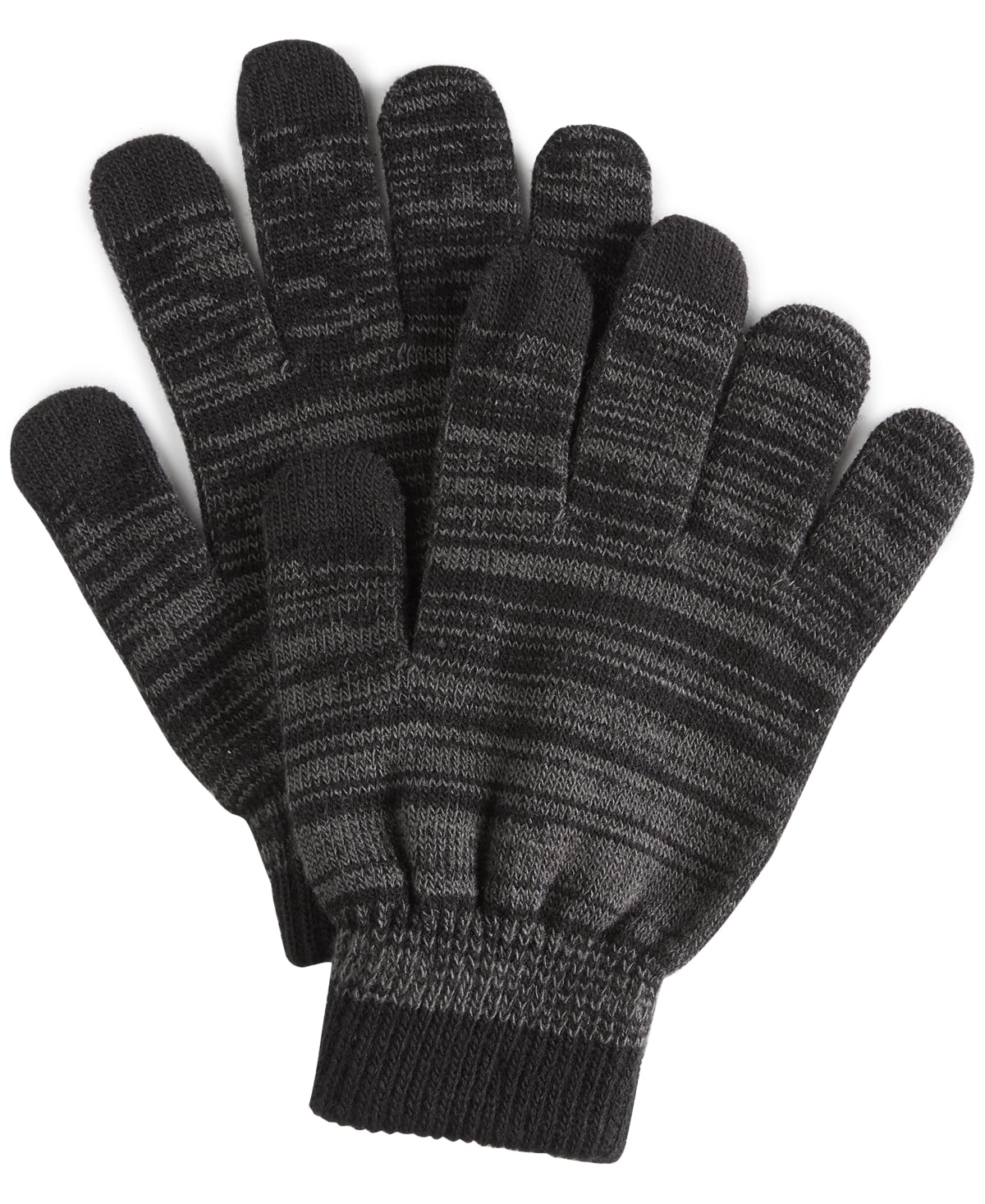 Club Room Mens Grey Knit Stretch Winter Gloves OSFA Washable