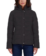 Nautica Women's Hooded Packable Puffer Coat XS Charcoal Grey