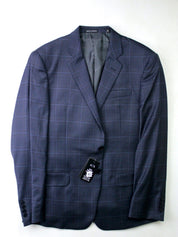 AX Armani Exchange Men's Slim-Fit Plaid Suit Jacket 40S Navy Blue