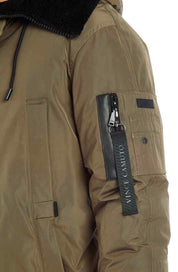 Vince Camuto Men's Smooth Long Hooded Parka Coat XL Taupe