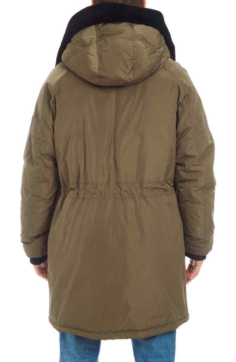 Vince Camuto Men's Smooth Long Hooded Parka Coat XL Taupe
