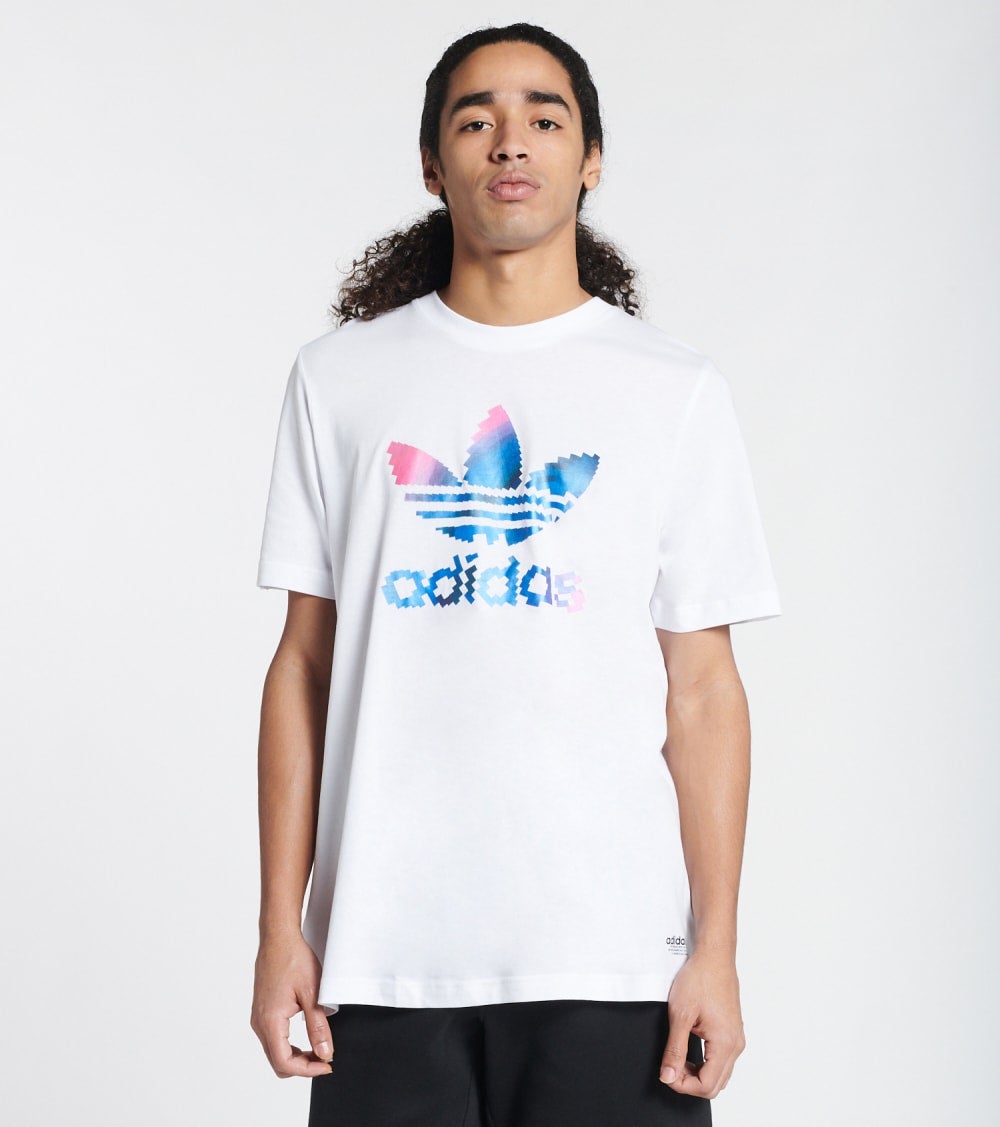 Adidas Mens Multi Trefoil Short Sleeve T Shirt White Small