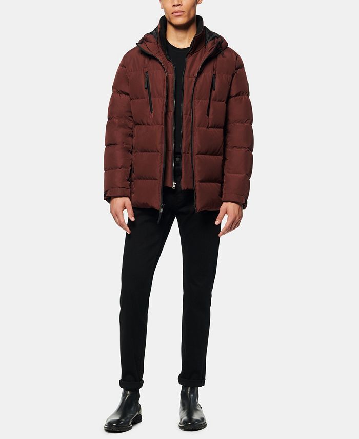 MARC NEW YORK Men's Montrose Water Resistant Quilted Coat XL Oxblood Red