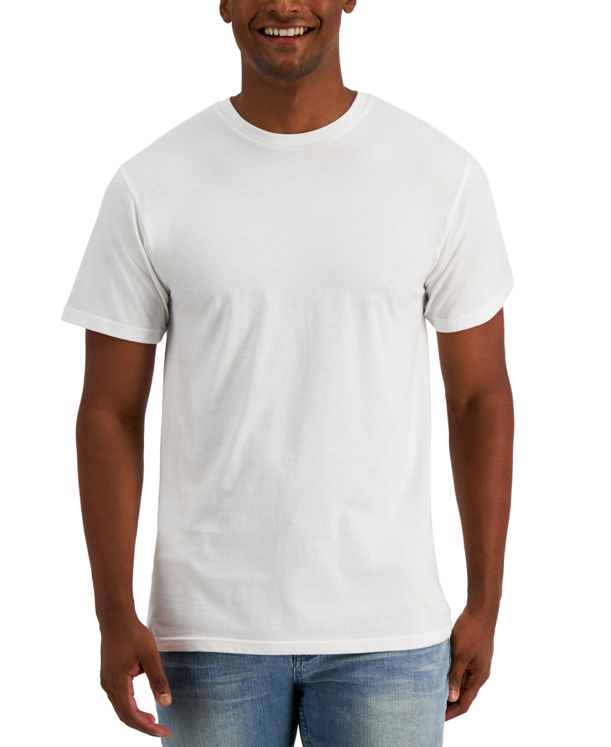 Alfani Mens Regular fit Short Sleeve T-Shirt Shirt Medium White Solid