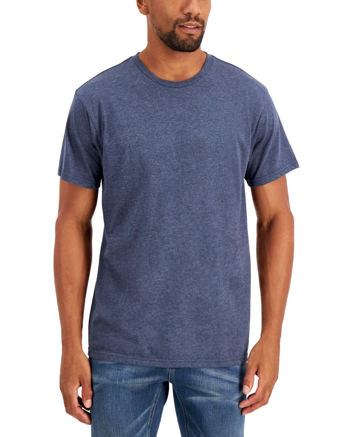 Alfani Mens Regular fit Short Sleeve T-Shirt Shirt XXL Blue Heather Solid