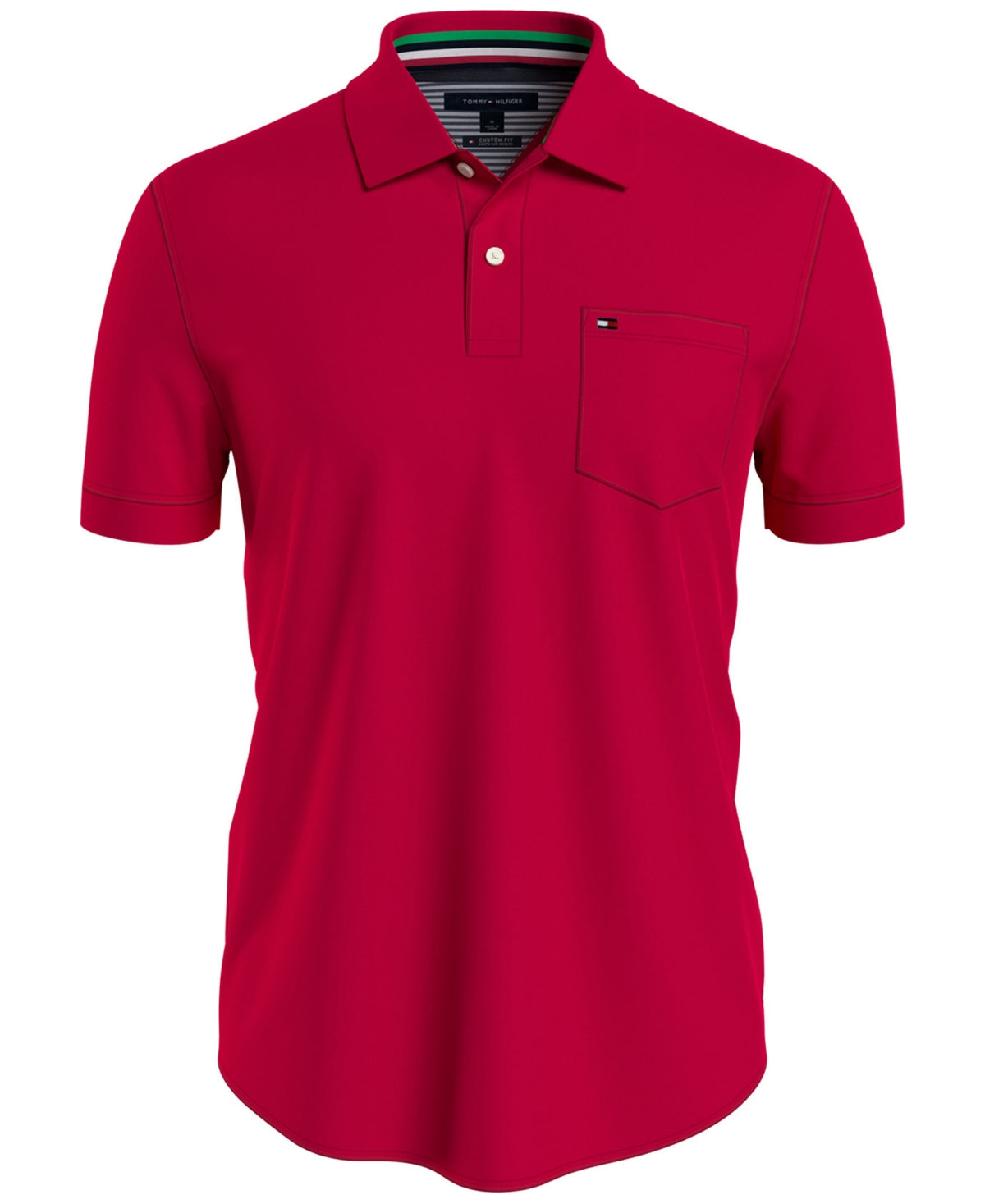 Tommy Hilfiger Men's Lex Short Sleeve Polo Shirt Classic Apple Red Medium