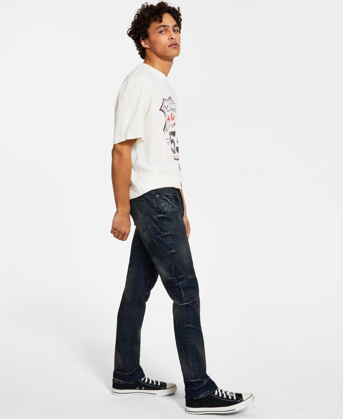 HEROES MOTORS Men's Slim-Straight Fit Jeans Blue 31 x 32